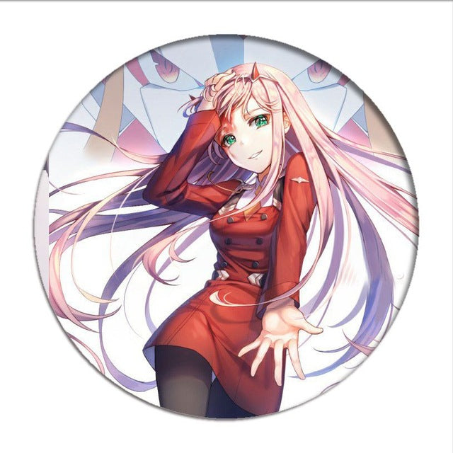 9pcs Anime Badge DARLING in the FRANXX ZERO TWO GORO Pin Brooch Button