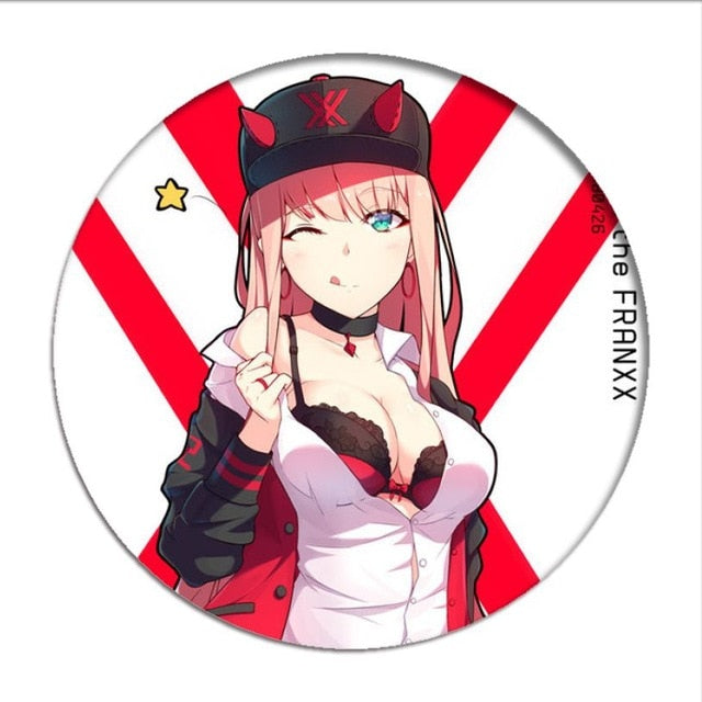 1pcs Anime DARLING in the FRANXX Cosplay Badge Cartoon Zero Two Pretty –  Letter Cry